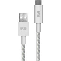 puregear braded usb-a to usb-c cable 1.2m silver