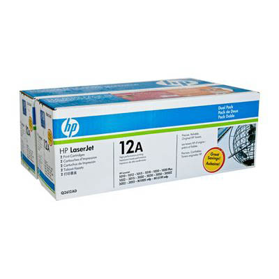 Image for HP Q2612AD 12A TONER CARTRIDGE BLACK PACK 2 from Connelly's Office National