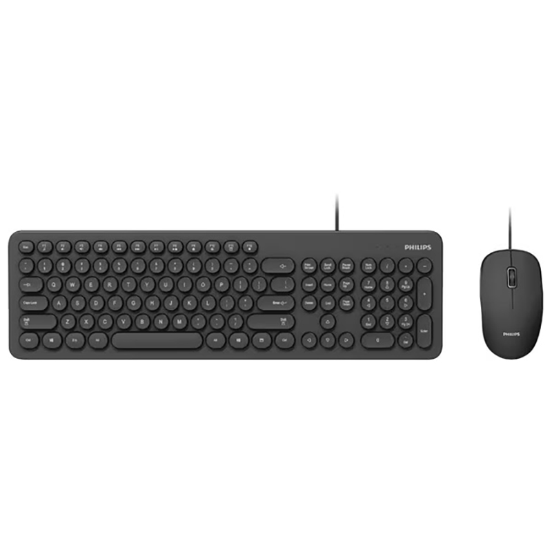 Image for PHILIPS KEYBOARD AND MOUSE COMBO WIRED BLACK from PaperChase Office National