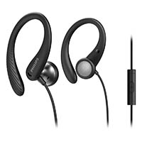 philips in-ear sports earbuds wired with microphone black