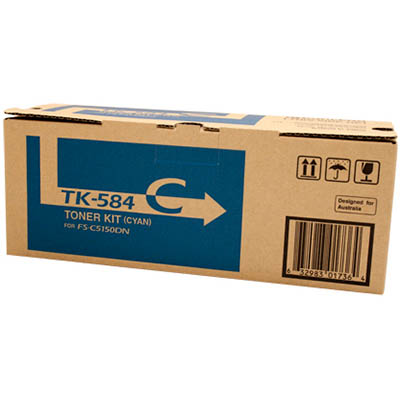 Image for KYOCERA TK584C TONER CARTRIDGE CYAN from Mackay Business Machines (MBM) Office National