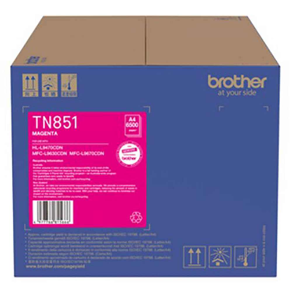 Image for BROTHER TN851M TONER CARTRIDGE STANDARD YIELD MAGENTA from Paul John Office National