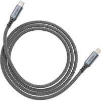 ventev 224372 alloy charge sync cable usb-c to lightning 1.2m steel grey