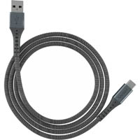 ventev 557645 alloy charge sync cable usb-a to usb-c 3m gray