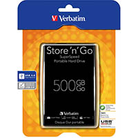 verbatim store-n-go usb 3.0 portable hard drive 500gb black