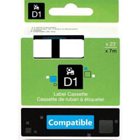 whitebox compatible dymo d1 tape 9mm x 7m black on green