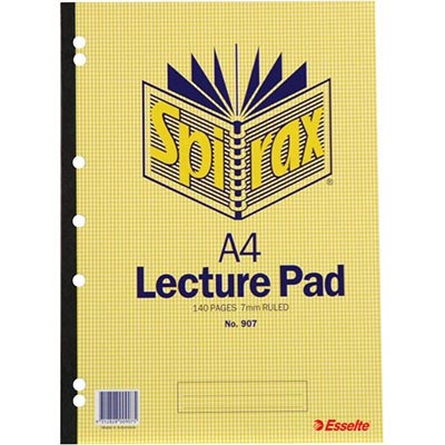 Image for SPIRAX 907 LECTURE BOOK 7MM RULED 7 HOLE PUNCHED SIDE OPEN GLUE BOUND 140 PAGE A4 from Office National Balcatta