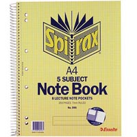 spirax 596 5-subject notebook 7mm ruled spiral bound 250 page a4