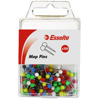 esselte map pins assorted pack 200