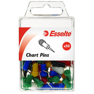 Image for ESSELTE CHART PINS ASSORTED PACK 50 from Complete Stationery Office National (Devonport & Burnie)