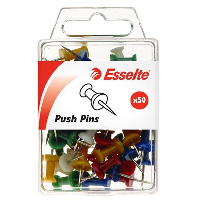 Image for ESSELTE PUSH PINS ASSORTED PACK 50 from Aztec Office National
