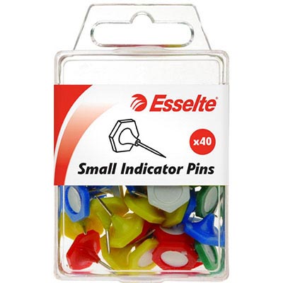 Image for ESSELTE INDICATOR PINS SMALL ASSORTED PACK 40 from Aztec Office National