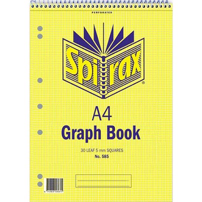 Image for SPIRAX GRAPH BOOK TOP OPEN 5MM 60 PAGE A4 from Chris Humphrey Office National