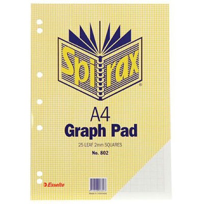Image for SPIRAX GRAPH PAD TOP OPEN 2MM 25 LEAF A4 from Connelly's Office National