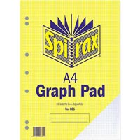 spirax graph pad top open 5mm 25 leaf a4