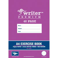 writer premium exercise book dotted thirds 24mm 70gsm 48 page a4 plane