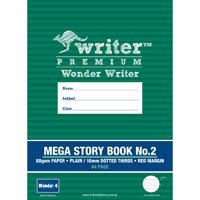 writer premium mega story book no.2 10mm dotted thirds 80gsm 64 page 330 x 240mm wonder 4