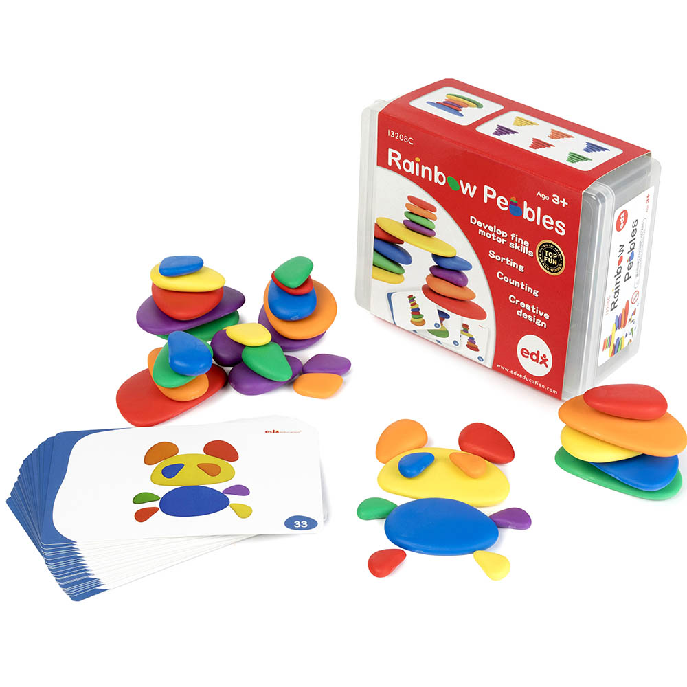 Image for EDX RAINBOW PEBBLES PLASTIC CONTAINER ASSORTED from PaperChase Office National