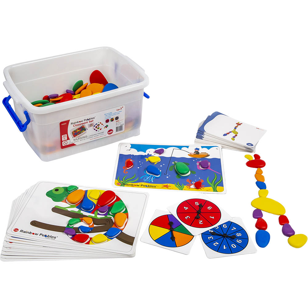 Image for EDX RAINBOW PEBBLES STONES CLASSROOM SET ASSORTED from PaperChase Office National