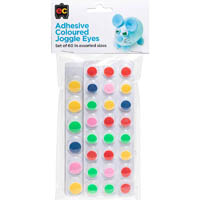educational colours joggle eyes adhesive assorted pack 60