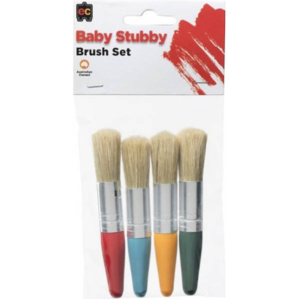Image for EDUCATIONAL COLOURS BABY STUBBY BRUSH ASSORTED PACK 4 from Emerald Office Supplies Office National