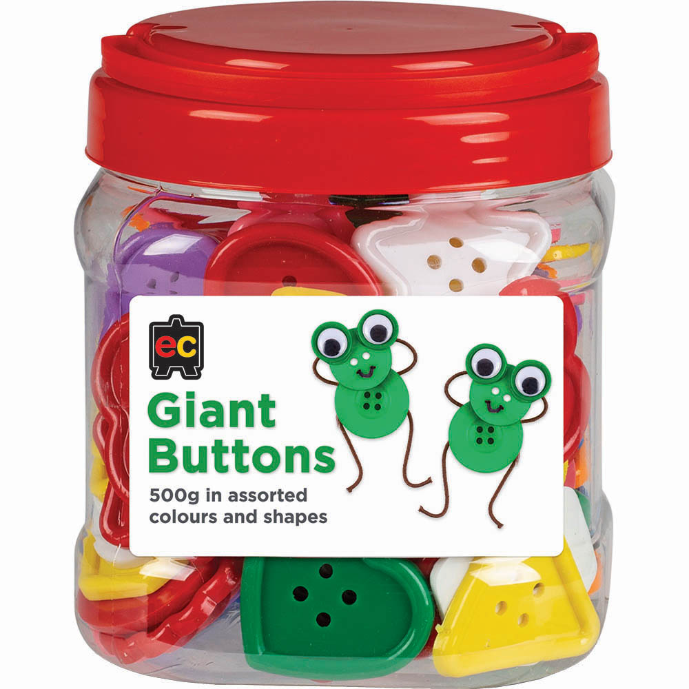 Image for EDUCATIONAL COLOURS BUTTONS GIANT BRIGHT ASSORTED JAR 500G from OFFICE NATIONAL CANNING VALE