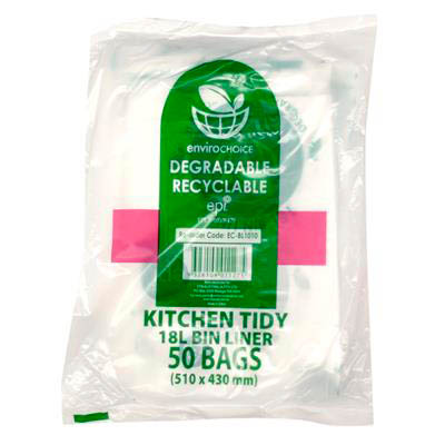 Image for ENVIROCHOICE BIN LINER DEGRADEABLE HIGH DENSITY 18 LITRE CLEAR PACK 50 from PaperChase Office National