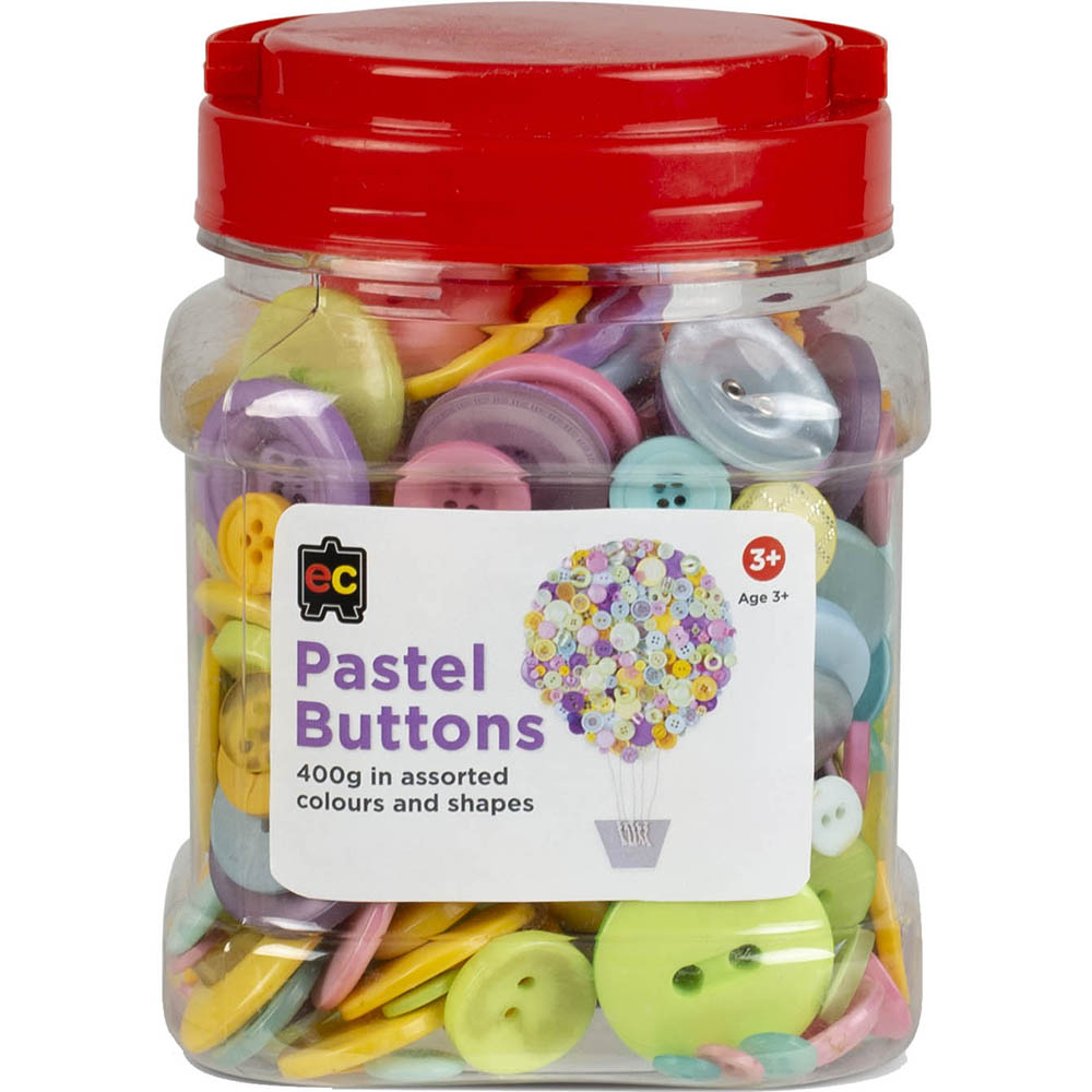 Image for EDUCATIONAL COLOURS BUTTONS PASTEL ASSORTED JAR 400G from PaperChase Office National