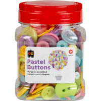educational colours buttons pastel assorted jar 400g