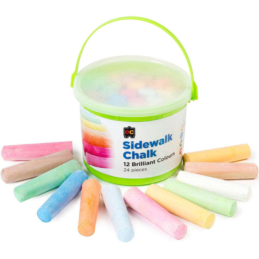 Image for EDUCATIONAL COLOURS SIDEWALK CHALK ASSORTED BUCKET 24 from Office National ONE Solution Business Supplies