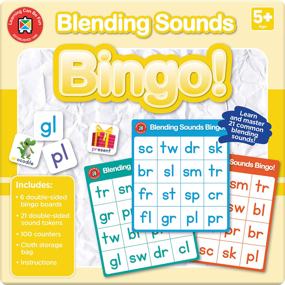 Image for LEARNING CAN BE FUN BINGO CARDS BLENDING SOUNDS from PaperChase Office National