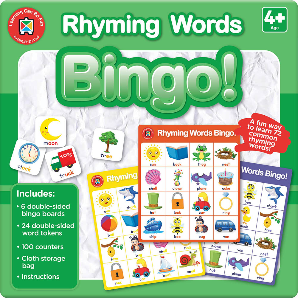 Image for LEARNING CAN BE FUN BINGO CARDS RHYMING WORDS from PaperChase Office National