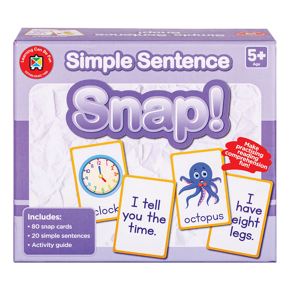 Image for LEARNING CAN BE FUN SNAP CARDS SIMPLE SENTENCE from Officebarn Office National