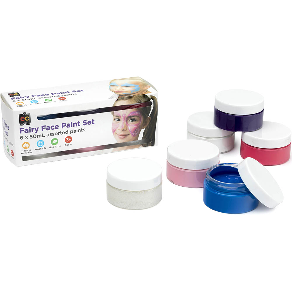 Image for EDUCATIONAL COLOURS FAIRY FACE AND BODY PAINT 50ML ASSORTED PACK 6 from Premier Office National