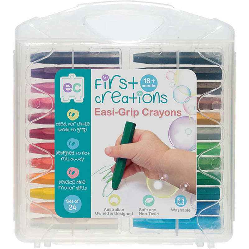 Image for EDUCATIONAL COLOURS FIRST CREATIONS EASI-GRIP CRAYONS ASSORTED PACK 24 from PaperChase Office National