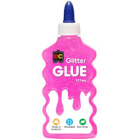 educational colours glitter glue 177ml pink