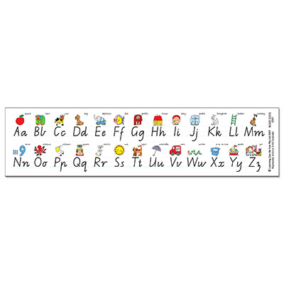 Image for LEARNING CAN BE FUN DESK STRIPS ALPHABET MODERN CURSIVE PACK 30 from Surry Office National
