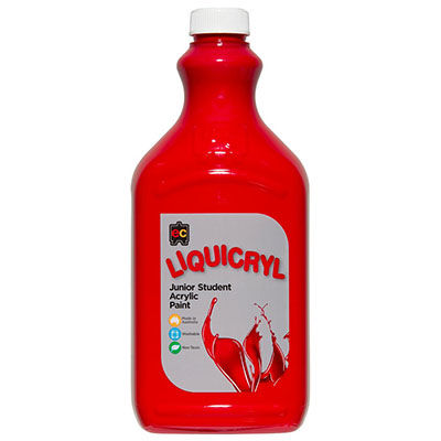 Image for EDUCATIONAL COLOURS LIQUICRYL JUNIOR STUDENT PAINT 2 LITRE CRIMSON from Surry Office National