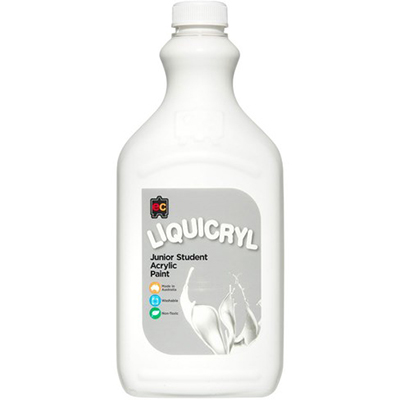 Image for EDUCATIONAL COLOURS LIQUICRYL JUNIOR STUDENT PAINT 2 LITRE WHITE from Mackay Business Machines (MBM) Office National