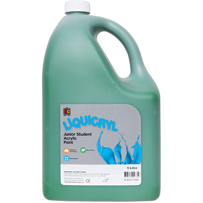 Image for EDUCATIONAL COLOURS LIQUICRYL JUNIOR STUDENT PAINT 5 LITRE BRILLIANT GREEN from OFFICE NATIONAL CANNING VALE