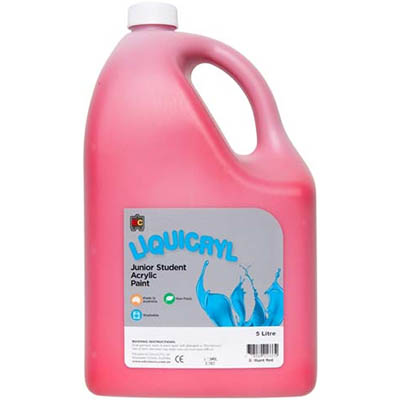 Image for EDUCATIONAL COLOURS LIQUICRYL JUNIOR STUDENT PAINT 5 LITRE BRILLIANT RED from Our Town & Country Office National