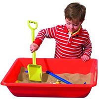 educational colours sand and water play tray red