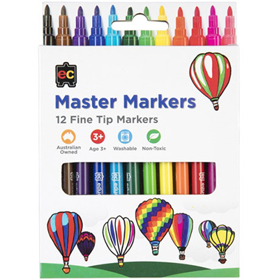 Image for EDUCATIONAL COLOURS MASTER MARKERS PACK 12 from Copylink Office National