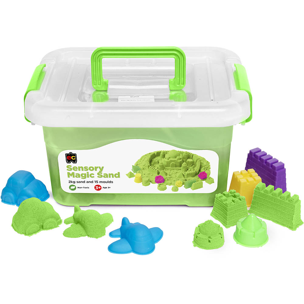 Image for EDUCATIONAL COLOURS SENSORY MAGIC SAND 2KG GREEN WITH MOULDS from SBA Office National - Darwin