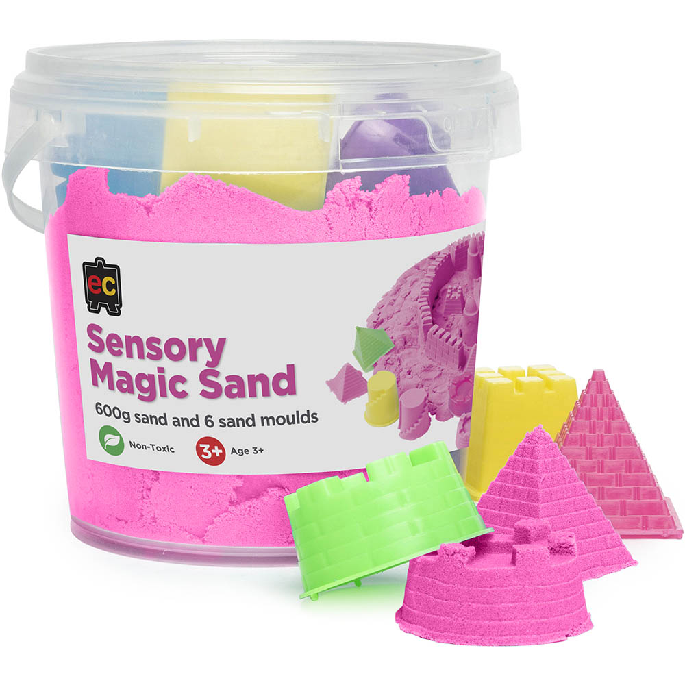 Image for EDUCATIONAL COLOURS SENSORY MAGIC SAND 600G PINK WITH MOULDS from PaperChase Office National