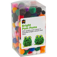 educational colours pom poms bright assorted pack 300