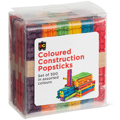 Image for EDUCATIONAL COLOURS CONSTRUCTION POPSTICKS COLOURED PACK 300 from PaperChase Office National