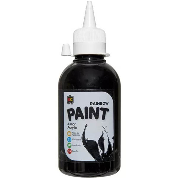 Image for EDUCATIONAL COLOURS RAINBOW JUNIOR ACRYLIC PAINT 250ML BLACK from Surry Office National