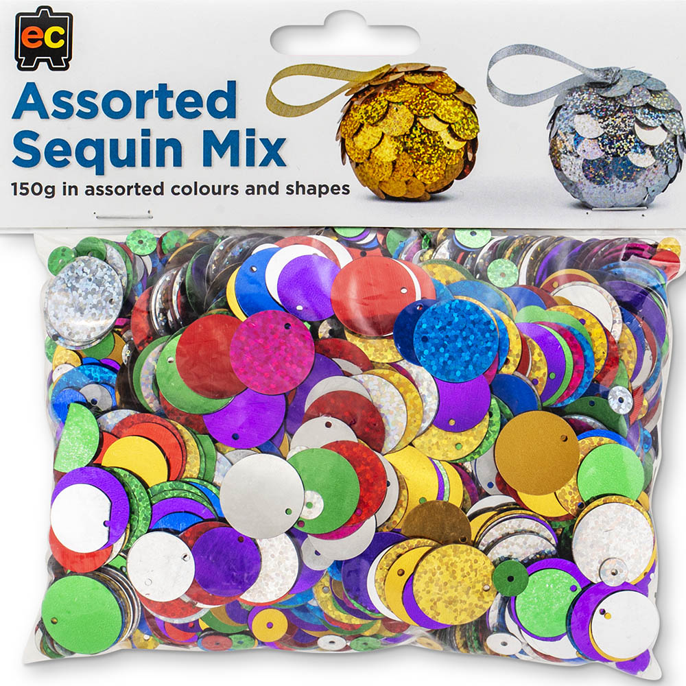 Image for EDUCATIONAL COLOURS SEQUINS EMBOSSED AND NORMAL ASSORTED 150G from Surry Office National