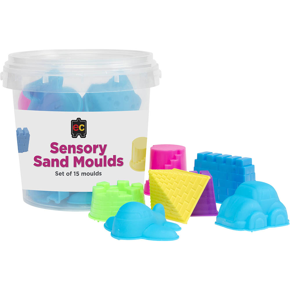 Image for EDUCATIONAL COLOURS SENSORY SAND MOULDS ASSORTED PACK 15 from Our Town & Country Office National